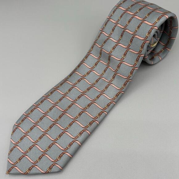 Hermes Paris Vintage 100% Silk Twisted Belt Luxury Designer Men's Tie - Picture 2 of 14